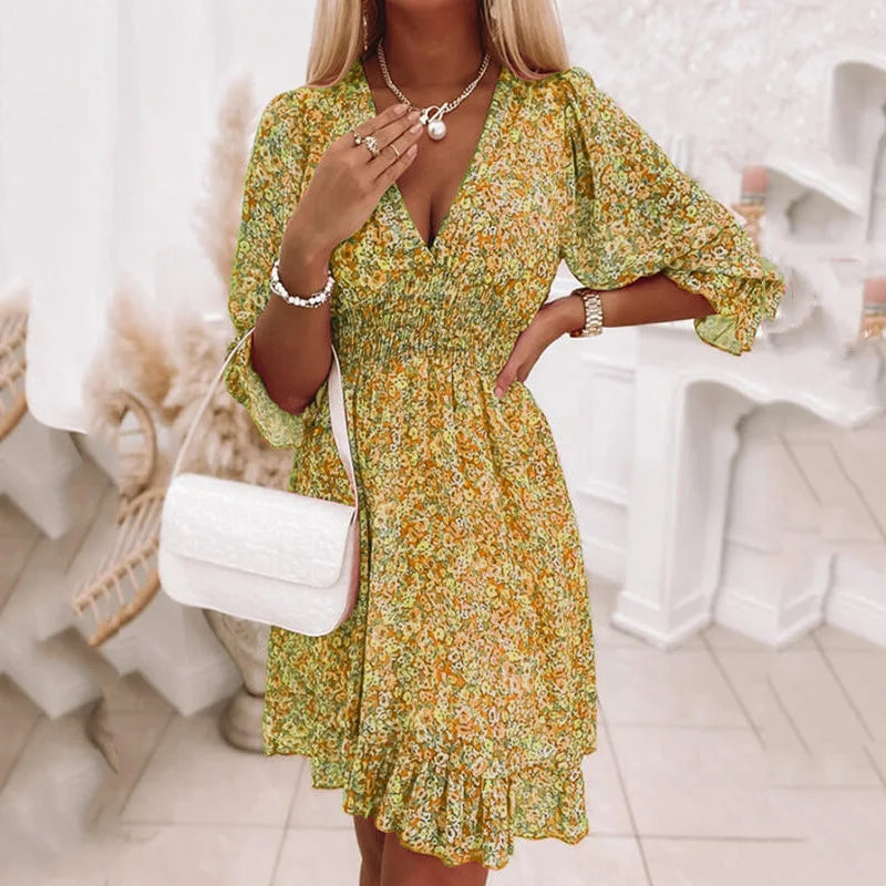 Bohemian floral midi dress